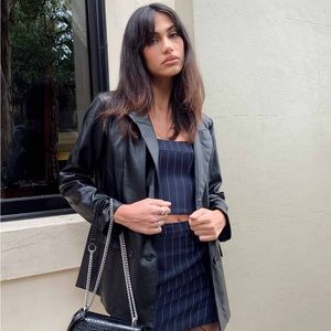 Ellen Faux Leather Blazer